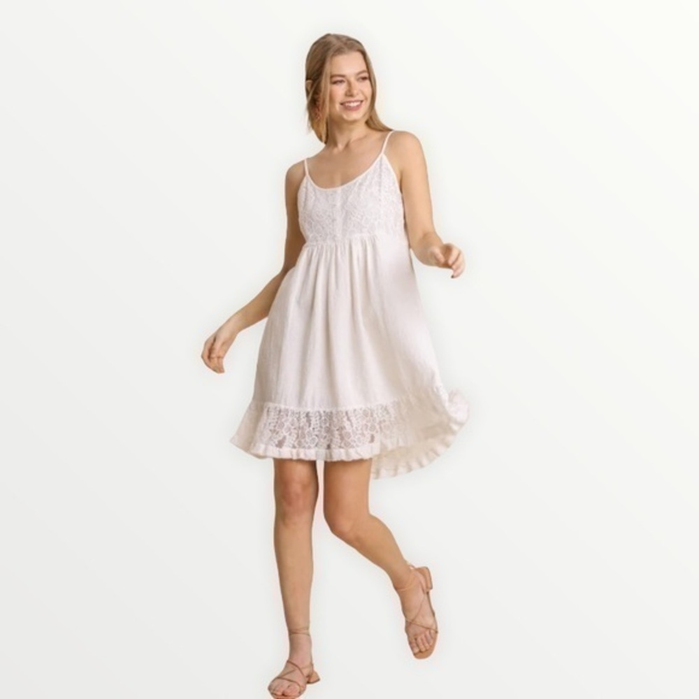 Poetry white cream crochet lace sundress